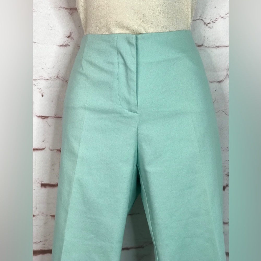 BELLA COLORI Aquamarine Teal Pastel High Waist Tailored Slacks Pants Size 8 - Picture 3 of 16